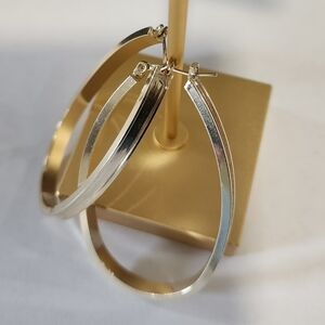 Gold Oval Hoop Earrings